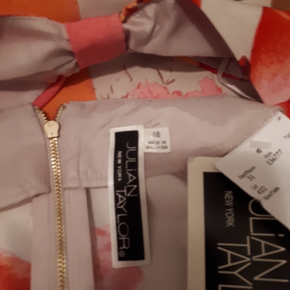 White and orange shift dress - Picture 4 of 4